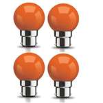 SYSKA SSK-PAG-0.5W Base B22 0.5-Watt LED Bulb (Pack of 4) (Orange)